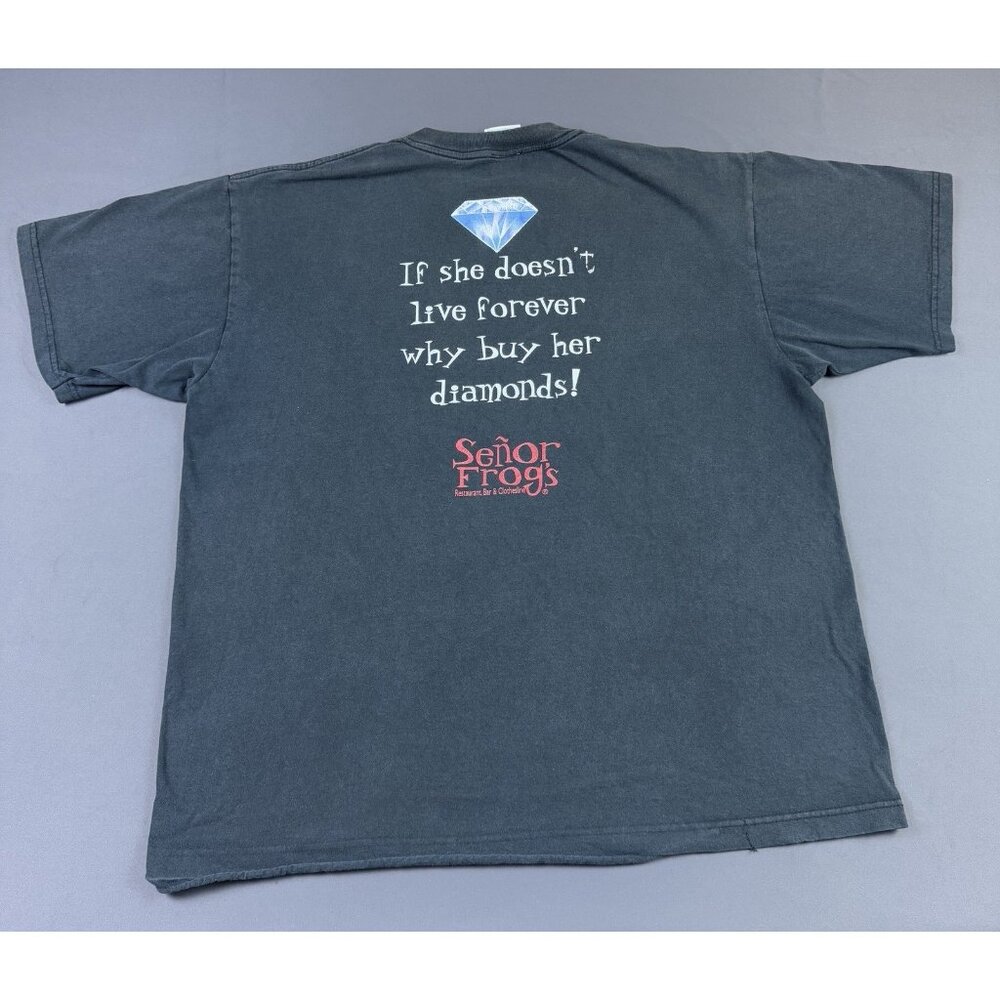 Rare Vintage Y2K Senor Frogs She Doesnt Live Forever Why Buy Her Diamonds Faded